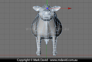 Cow model seen from the front