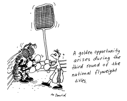 Flyweight boxing cartoon