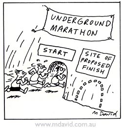 Underground marathon cartoon