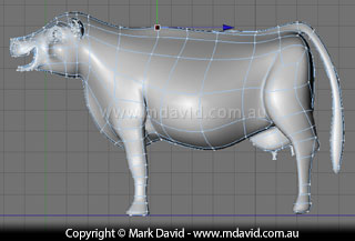 Cow model seen from the side