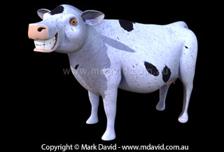 Cow model with its texture applied