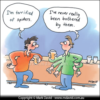 Mark David spider fear cartoon